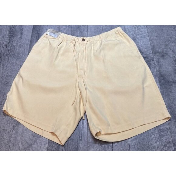 Caribbean Silk Shorts Mens 38 Chino Relaxed Elastic Waist Coastal Resort‎ 9" NEW - Picture 7 of 7